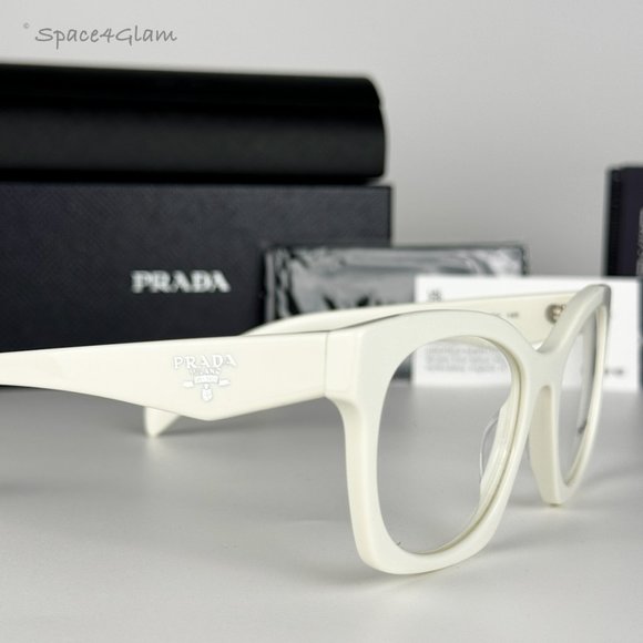 Prada Men Eyeglasses White Ivory Demo Square PRA05V 17K1O1 BRAND NEW - Picture 4 of 8